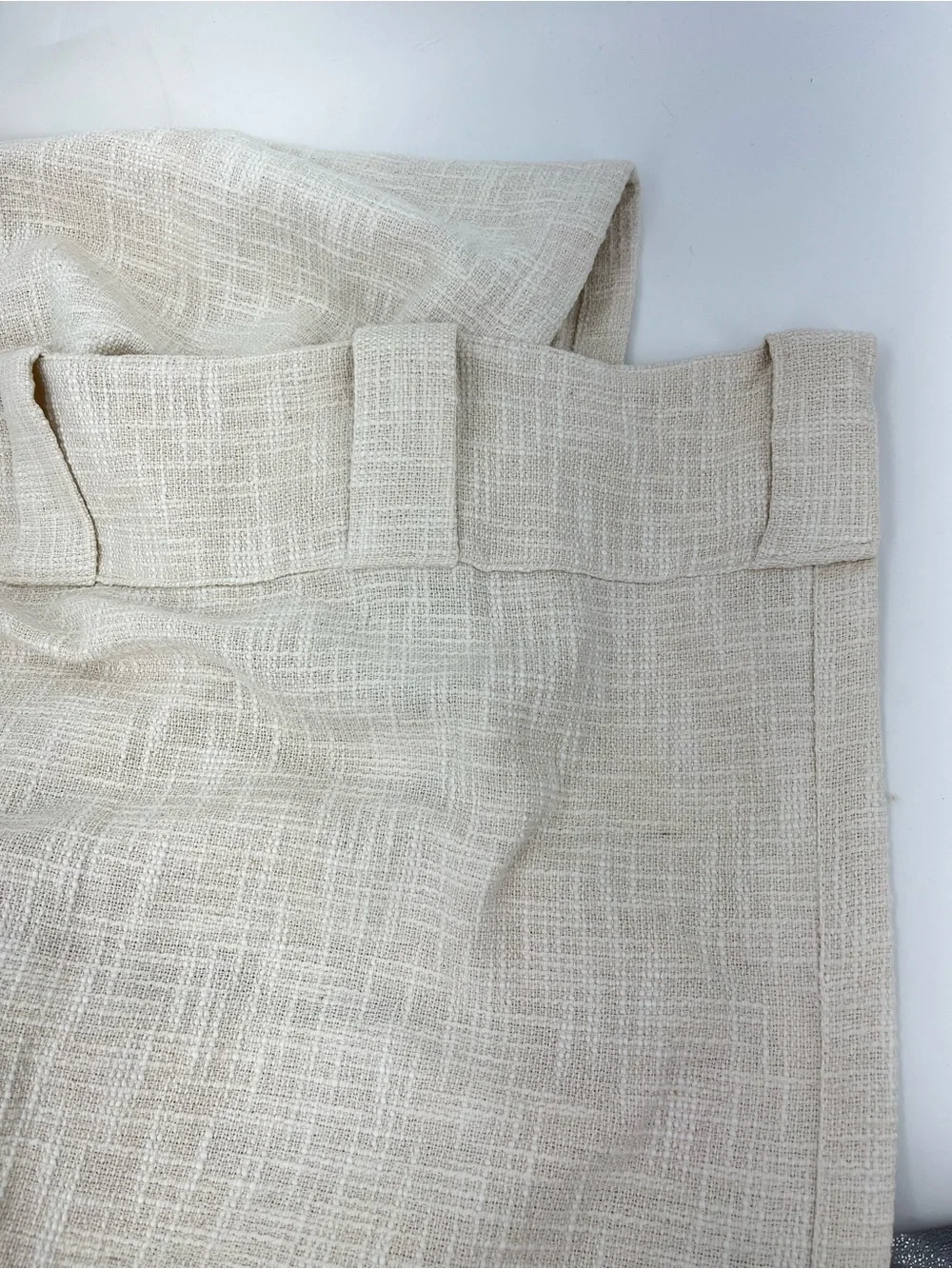 West Elm Midcentury Textured Weave cotton Curtain cream ivory off white